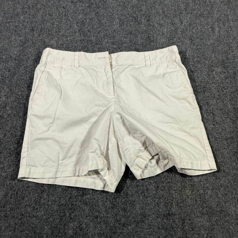 Ann Taylor LOFT Womens Sz. 12 Off White 6 Inch Chino Shorts Casual Summer Cotton